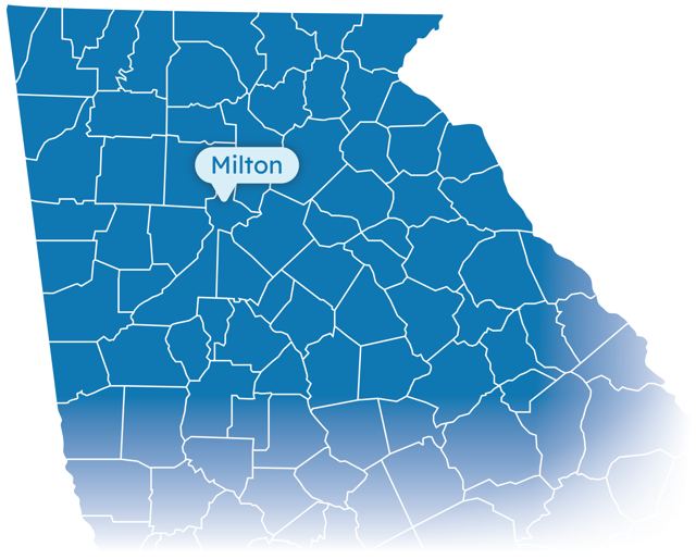 Map of Georgia highlighting Milton